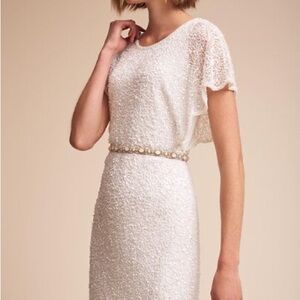 Adrianna Papell White Textured Dress